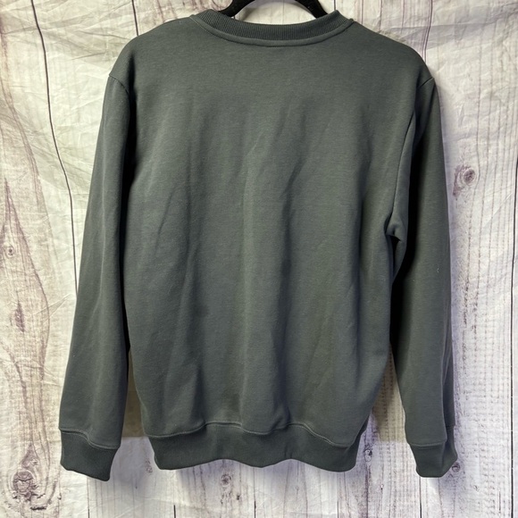 Embroidered Dog design Gray Graphic Crewneck Sweater Small - Picture 4 of 6